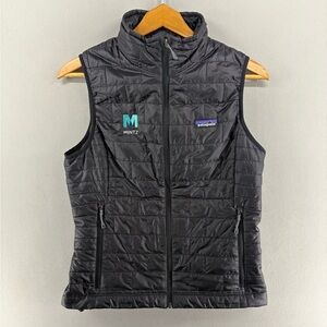 Patagonia Nano Puff Vest Womens Small Black Primaloft Full Zip *Logo